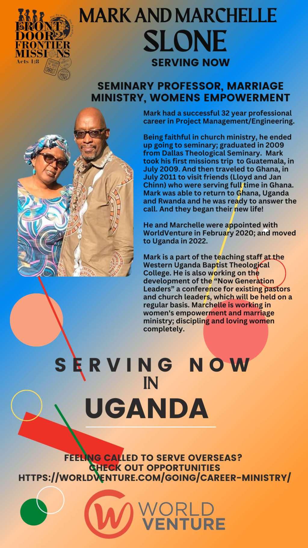 From Project Management to Missionary Work: The Slones’&nbsp;Transformation