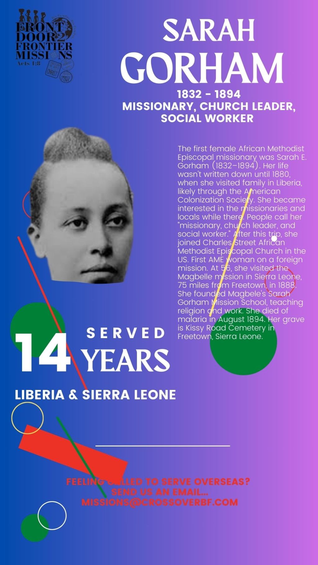 The Life and Work of Sarah E. Gorham: Missionary, Church Leader and Social&nbsp;Worker